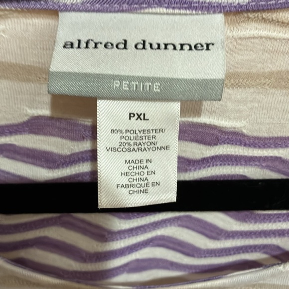 Alfred Dunner Women's Garden Party Spliced Stripe Texture Top size PXL - Picture 3 of 12